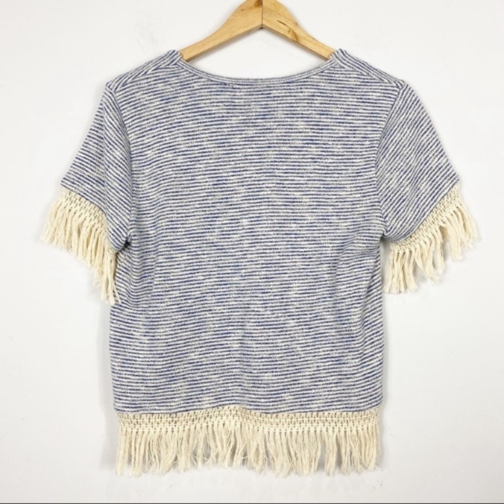 MAVEN WEST Fringe Striped Top - Picture 2 of 11